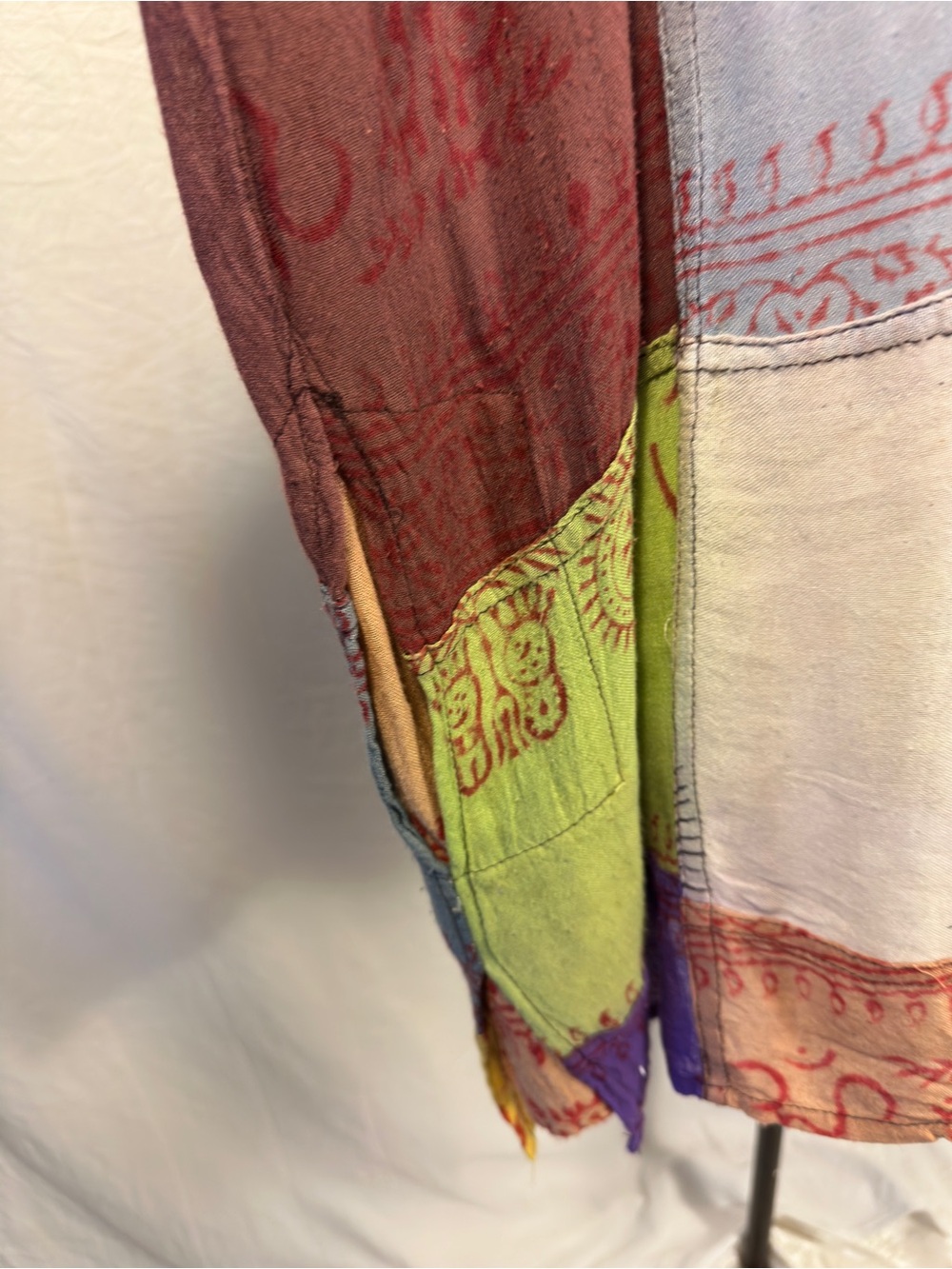 Patchwork Boho Henley Tunic in Multicolor - Picture 2 of 8